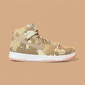 Nike Dunk High Desert Camo Hemp Pink Sail Sneakers